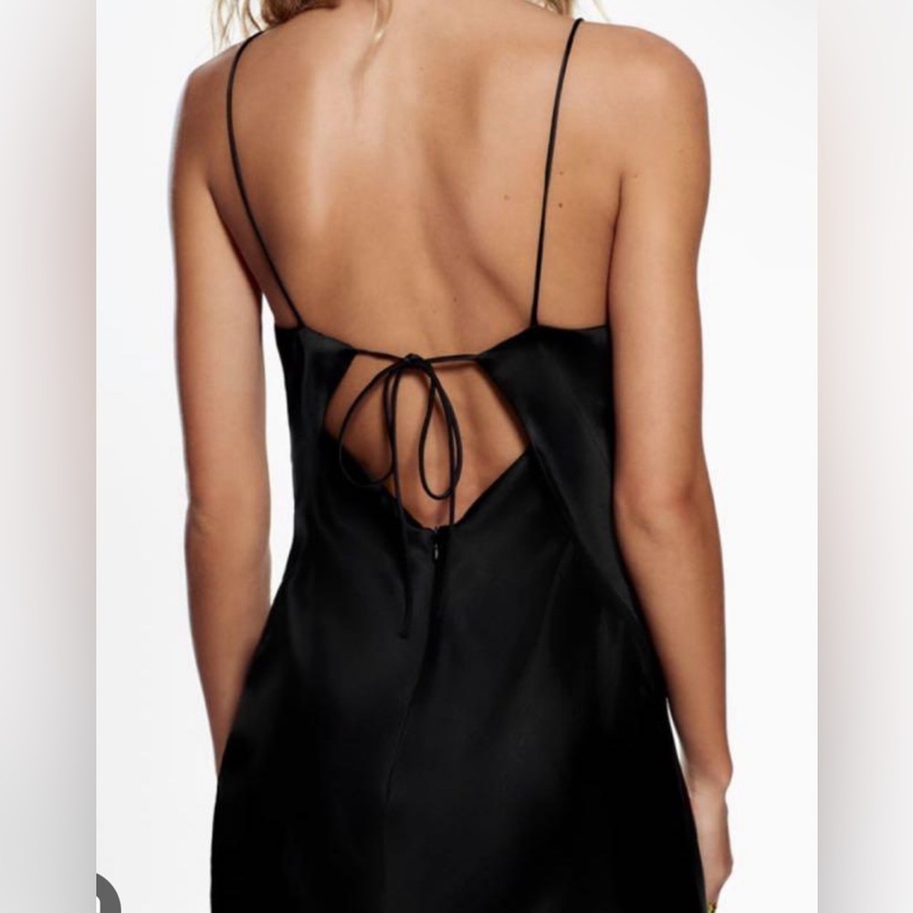 Zara Satin Black Mini Dress